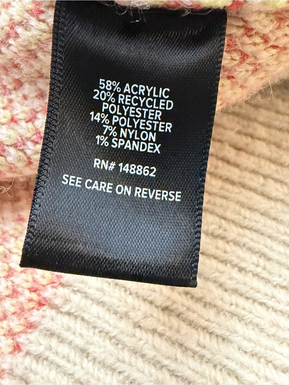 torrid Cream Zip-Up Sweater with Pink Floral and Pastel Stripes - Men - Picture 4 of 7